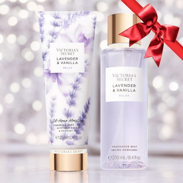 Подарунковий набір Victoria's Secret Natural Beauty Lavender & Vanilla Fragrance Mist + Lotion 26533917-30600715 фото