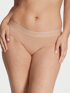 Хлопковые трусики Victoria's Secret Logo Cotton Hiphugger Panty 26688101 фото