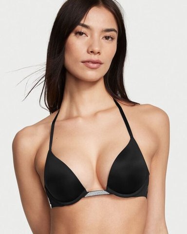 Бюстгальтер Victoria's Secret BARE Plunge Convertible Shine Bra Set Black 26643210 фото