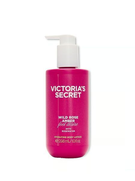 Подарунковий набір Victoria's Secret Wild Rose Amber Hydrating Body Lotion + Hair & Body Mist + Body & Massage Oil &mdash; основне фото товару, вигляд спереду