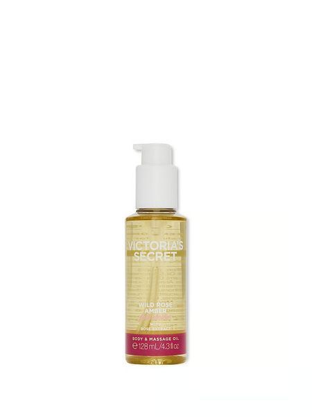Подарунковий набір Victoria's Secret Wild Rose Amber Hydrating Body Lotion + Hair & Body Mist + Body & Massage Oil &mdash; основне фото товару, вигляд спереду