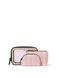 Косметичка Victoria's Secret 3-Piece Makeup Bag Pink Stripe, Рожевий, One size