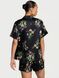 Піжама Victoria's Secret Signature Satin Short Pajama Set Black Botanical &mdash; фото , вигляд з різних ракурсів