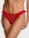 Трусики стринги Victoria's Secret Very Sexy Jingle Belle Ruffled Mesh Thong Panty Lipstick 27193431 фото 1