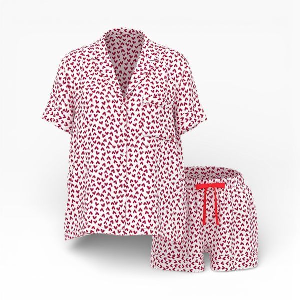 Піжама Сатинова Victoria's Secret Signature Satin Short Pajama Set white &mdash; основне фото товару, вигляд спереду
