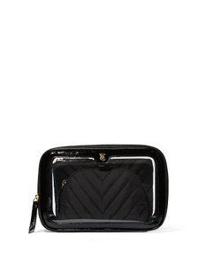 Косметичка Victoria's Secret 3-Piece Makeup Bag Black &mdash; основне фото товару, вигляд спереду
