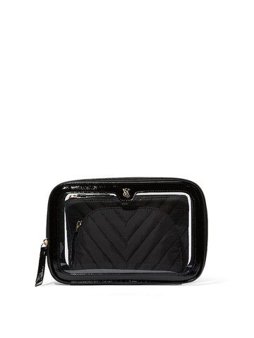 Косметичка Victoria's Secret 3-Piece Makeup Bag Black 26772837 фото