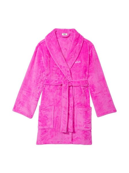 Халат Victoria's Secret Pink Short Fluzzy Robe Pink Berry  26702444 фото