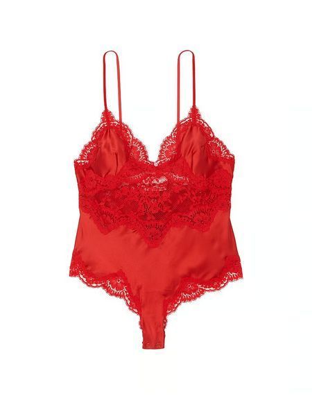 Пеньюар Victoria's Secret Shine Dream Angels Dare to Dream Lace & Satin Cheeky Teddy 26980847 фото