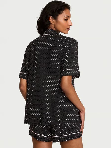 Піжама Victoria's Secret SoSoft™ Modal Short Pajama Set Black/Pretty Blossom Dot — фото товару | VikkyStyle Піжама Victoria's Secret SoSoft™ Modal Short Pajama Set Black/Pretty Blossom Dot — основне фото товару, вигляд спереду