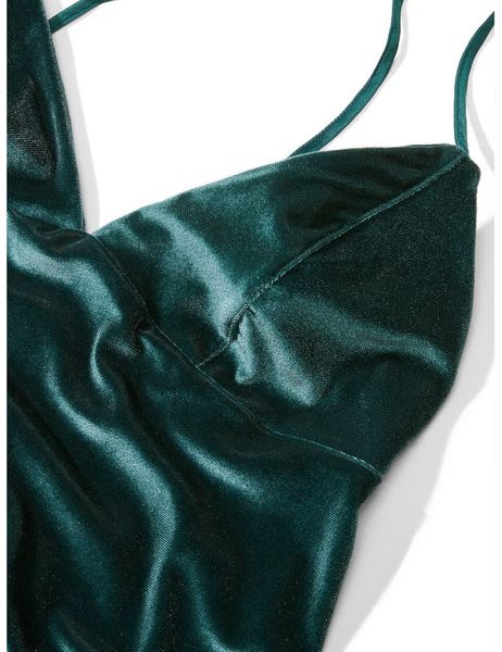 Нічна сорочка жіноча Victoria's Secret Velvet Slip Dress Green 26710249 фото