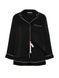 Піжама Victoria's Secret Signature Satin Long-Sleeve Short Pajama Set Black &mdash; фото , вигляд з різних ракурсів