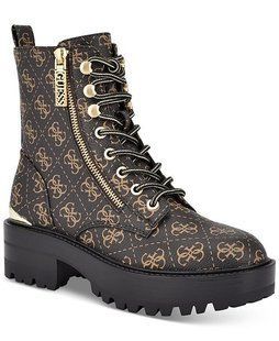 Женские ботинки Guess Women's Fearne Lug Sole Lace Up Bootie 348106 фото
