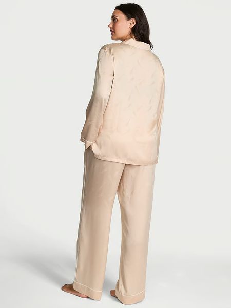 Піжама Сатинова Victoria's Secret Glazed Satin Champagne Long Pajama Set &mdash; основне фото товару, вигляд спереду