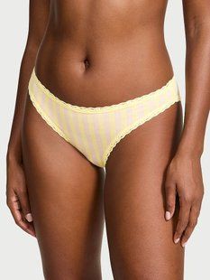 Хлопковые трусики Victoria's Secret Lace-Waist Bikini Panty 27028930 фото