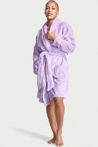 Халат Victoria's Secret Short Cozy Robe Petal Purple Plush Heart 26575230 фото