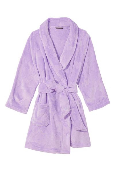 Халат Victoria's Secret Short Cozy Robe Petal Purple Plush Heart 26575230 фото