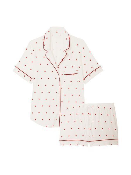 Піжама з шортами Victoria's Secret Modal Short PJ Set White &mdash; основне фото товару, вигляд спереду