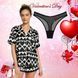 Подарунковий набір Victoria's Secret Піжама Сатинова Glazed Satin Short Pajama Set + Трусики Shine Patch Thong Panty Black &mdash; фото , вигляд з різних ракурсів