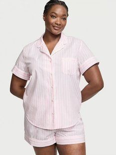 Піжама з шортиками Victoria's Secret Heritage Cotton Short Pajama Set Pink &mdash; основне фото товару, вигляд спереду