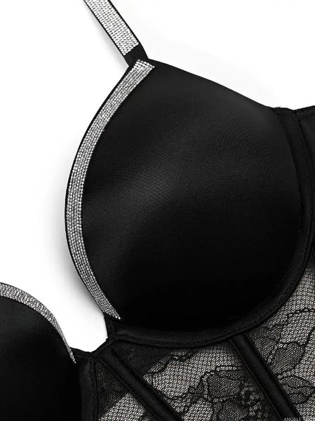 Корсет Victoria's Secret Lace Shine Strap Push-up Bra Top 2655355 фото