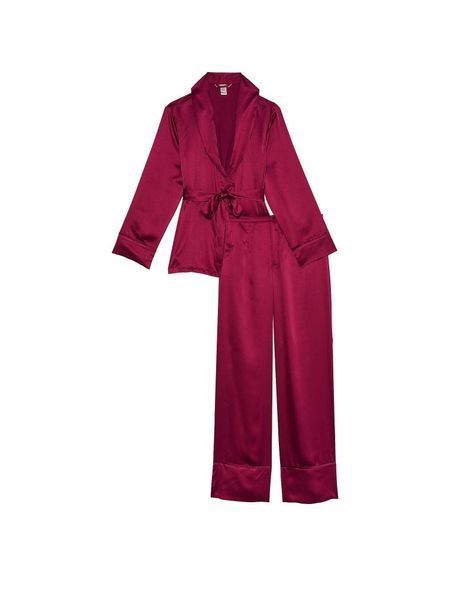 Піжама Сатинова Victoria's Secret Dream Satin Wrap Top Long Pajama Set &mdash; основне фото товару, вигляд спереду