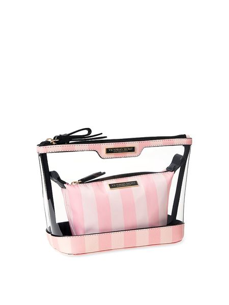 Косметичка Victoria's Secret 2 в 1 Piece Makeup Bag Pink Stripe 26208540 фото