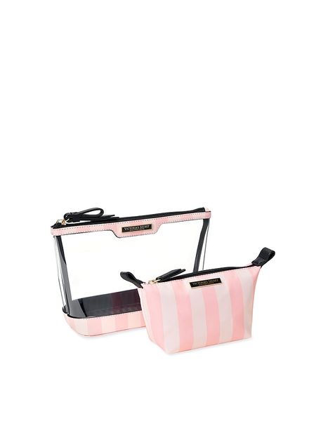 Косметичка Victoria's Secret 2 в 1 Piece Makeup Bag Pink Stripe 26208540 фото