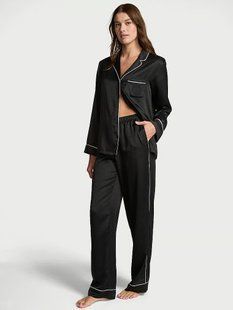 Піжама Сатинова Victoria's Secret Satin Long Pajama Set &mdash; основне фото товару, вигляд спереду
