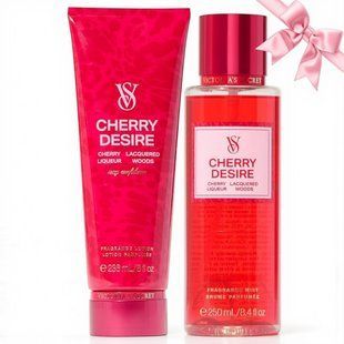 Набір Victoria's Secret Cherry Desire Fragrance Mist + Lotion &mdash; основне фото товару, вигляд спереду