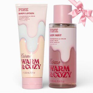 Набір Victoria's Secret Warm & Cozy Cr&egrave;me Body Mist + Lotion &mdash; основне фото товару, вигляд спереду