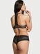 Трусики чікі Victoria's Secret Floral Lace Cheeky Panty Black &mdash; фото , вигляд з різних ракурсів
