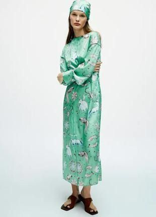 Сукня жіноча ZARA Limited Edition Print Midi Dress S Green 2752\081\512 фото