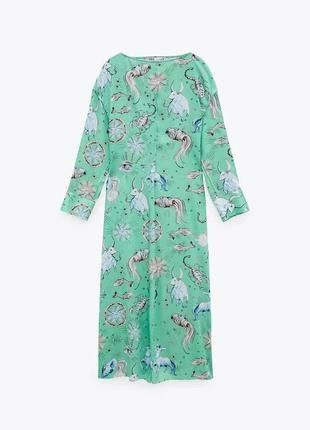 Сукня жіноча ZARA Limited Edition Print Midi Dress S Green 2752\081\512 фото