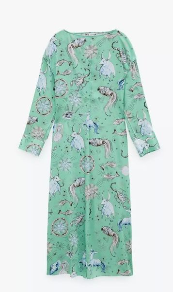 Сукня жіноча ZARA Limited Edition Print Midi Dress S Green 2752\081\512 фото