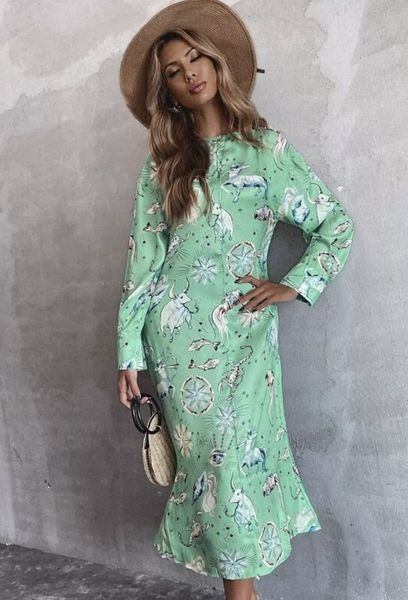 Сукня жіноча ZARA Limited Edition Print Midi Dress S Green 2752\081\512 фото