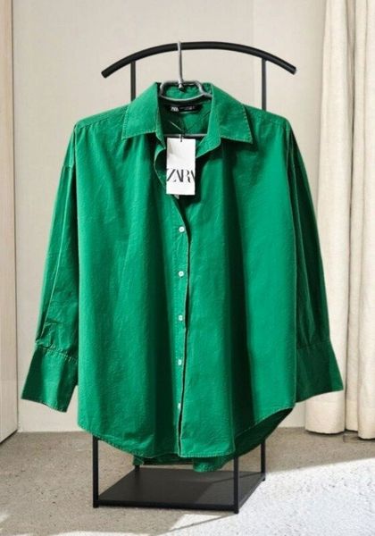 Сорочка жіноча оверсайз ZARA Green 2298\225\500 фото