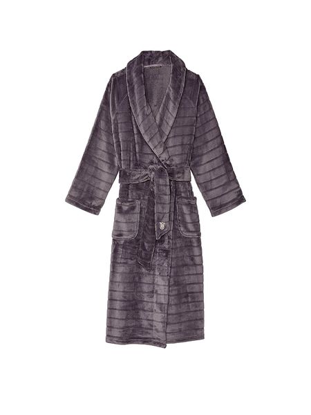 Халат Victoria's Secret Logo Long Cozy Robe Gown Grey 26604453 фото