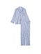 Піжама Victoria's Secret Satin Long Pajama Set Blue Stripe, Блакитна смужка, XS, Regular