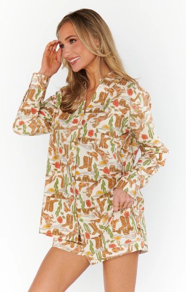 Піжама шовкова Show Me Your Mumu Early Riser PJ Set in Rodeo Escape &mdash; основне фото товару, вигляд спереду