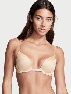 Бюстгальтер Victoria's Secret BARE Plunge Convertible Shine Bra Set Beige &mdash; основне фото товару, вигляд спереду