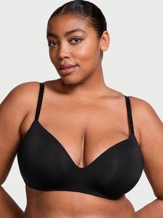Бюстгальтер Victoria's Secret Black Strap Lightly Lined Non Wired Logo Bra 27178812D  фото