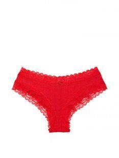 Трусики Victoria's Secret Lace Waist Cotton Cheeky 26610746 фото