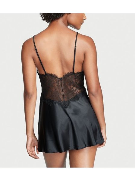 Пеньюар Victoria's Secret Very Sexy Lace Plunge Slip Black 26708097 фото