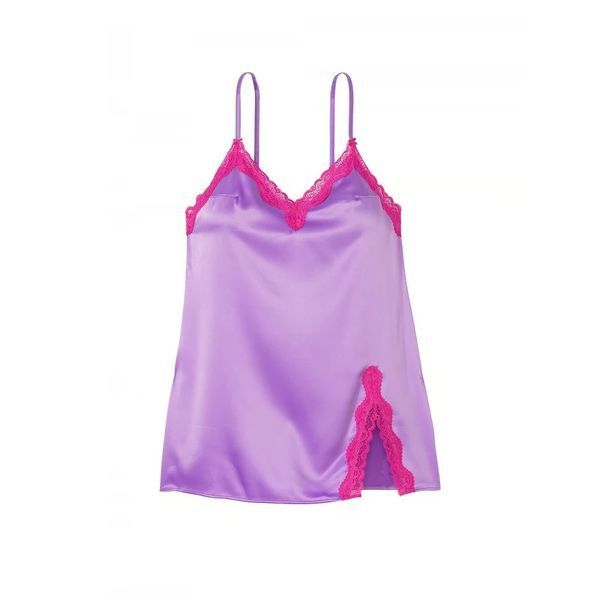 Пеньюар Victoria's Secret Tease Satin Lace-Trim Mini Slip Purple 26780597D фото