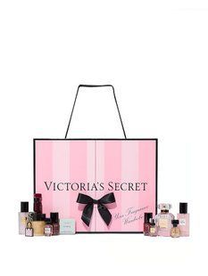 Подарунковий набір Victoria's Secret 12-Piece Fragrance Wardrobe Gift Set ft. Signature Eau de Parfums + Exclusive Mists, Body Care, & More  &mdash; основне фото товару, вигляд спереду