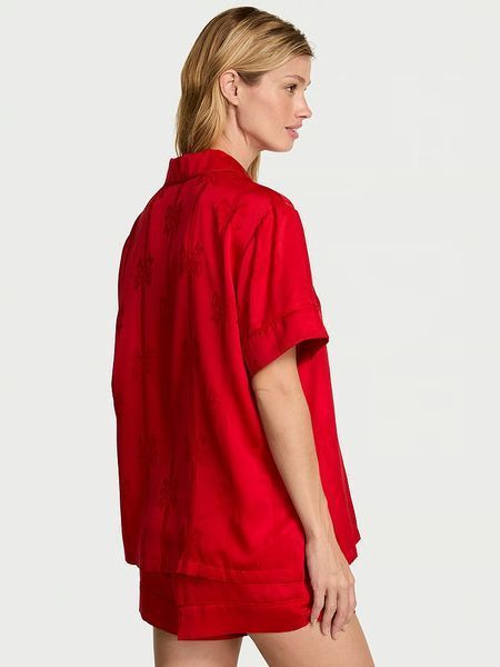 Піжама Сатинова Victoria's Secret Glazed Satin Bow Short Pajama Set  &mdash; основне фото товару, вигляд спереду