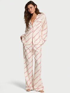 Піжама бавовняна Victoria's Secret Cotton Flannel Long Pajama Set &mdash; основне фото товару, вигляд спереду