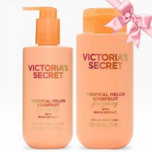 Подарочный набор Victoria's Secret Tropical Melon Starfruit Hydrating Body Lotion + Cream Body Wash 712/714 фото