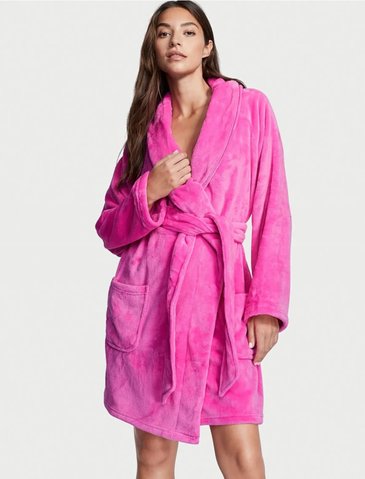 Халат Victoria's Secret Short Cozy Robe Pink 26537596 фото